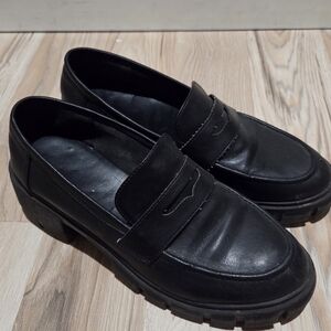 Black Leather Men's Loafers